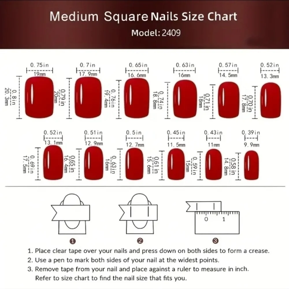 24 Pieces Fake Press On Nails